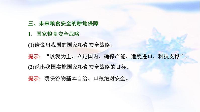 2024届高考地理一轮复习第十七章资源安全与国家安全第二节中国的耕地资源与粮食安全教学课件05