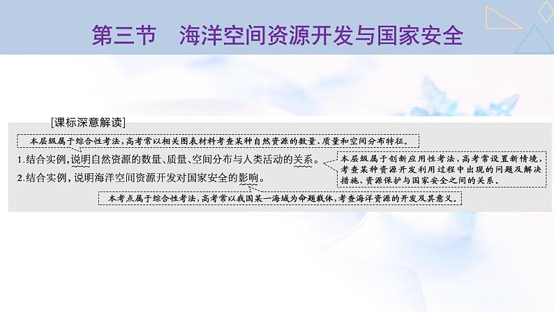 2024届高考地理一轮复习第十七章资源安全与国家安全第三节海洋空间资源开发与国家安全教学课件01