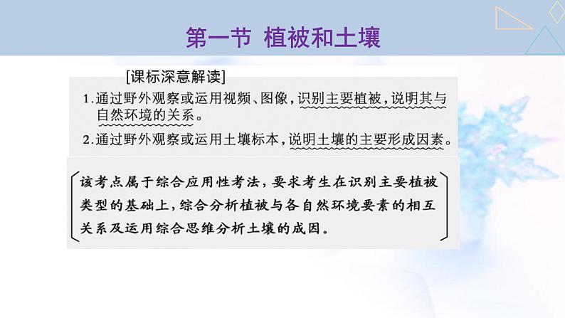 2024届高考地理一轮复习第七章植被、土壤与自然环境的整体性和差异性第一节植被和土壤教学课件02