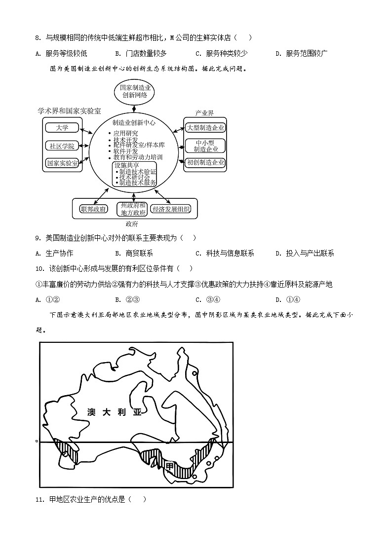 2022西安阎良区高一下学期期末地理试题含解析03