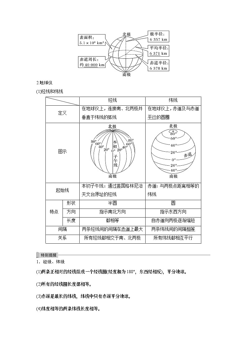 2023年高考地理一轮复习（新人教版） 第1部分 第1章 课时1 地球仪与地图第2页