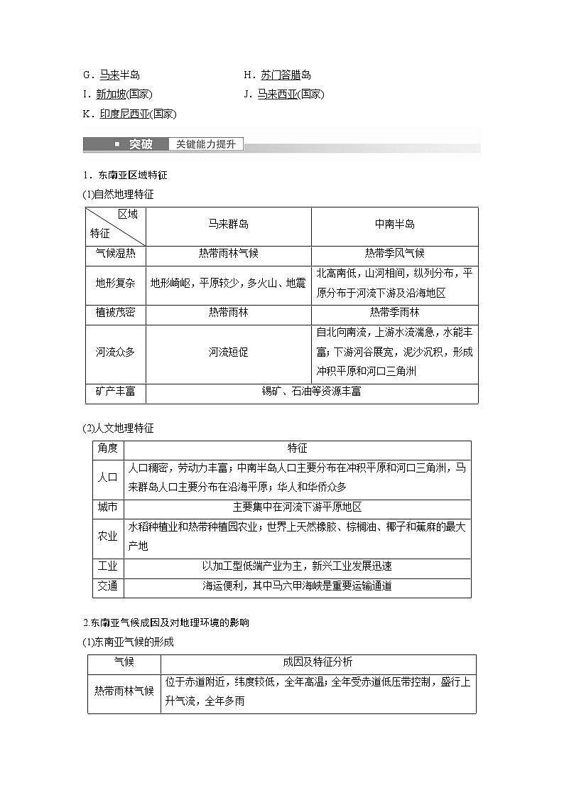 2023年高考地理一轮复习（新人教版） 第5部分 第1章 第1讲 课时85 东南亚 中亚 试卷03