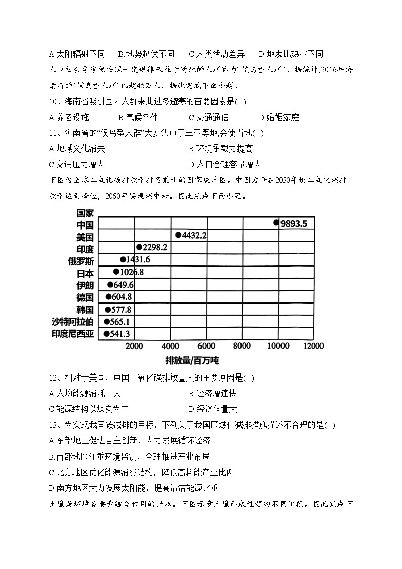 邵阳市第二中学2022-2023学年高一下学期期末考试地理试卷（含答案）03