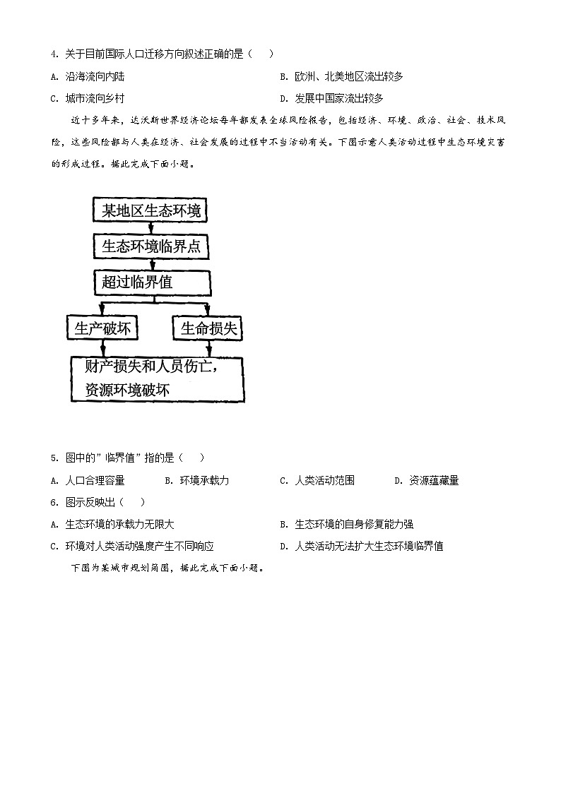 2022渭南澄城县高一下学期期末地理试题含解析02