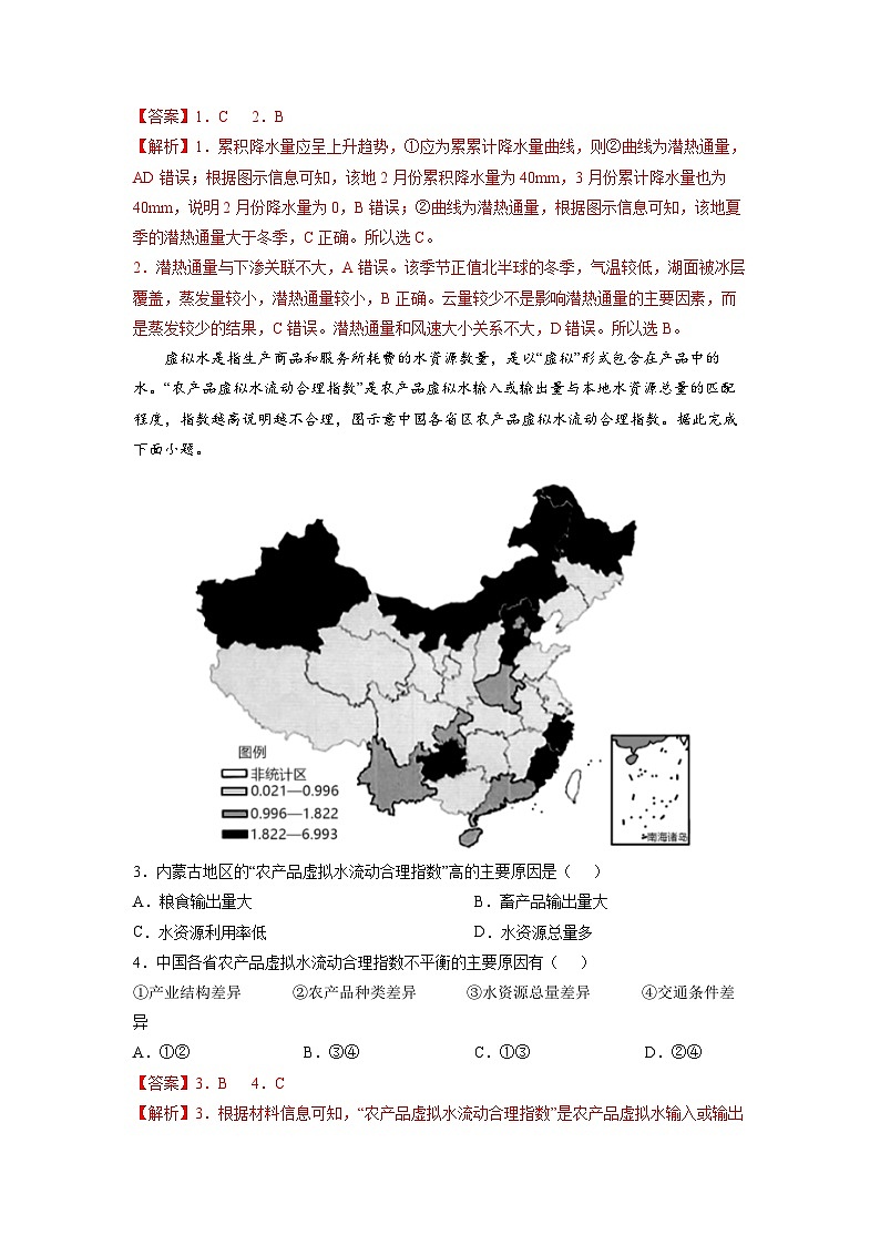 微专题13 水循环-备战2022年高考地理重难点易错点微专题突破（解析版）第3页
