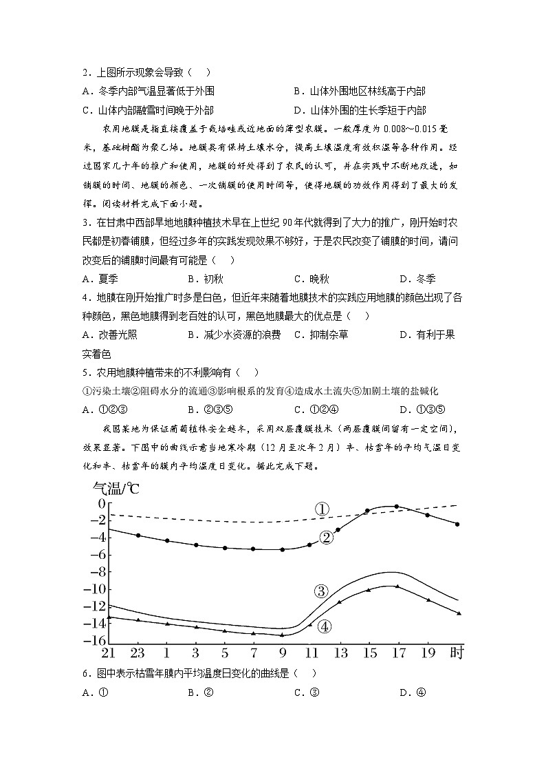 微专题01 大气受热过程-备战2022年高考地理重难点易错点微专题突破（原卷版）第3页