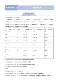 高考地理二轮复习大题优练13 世界地理（含解析）