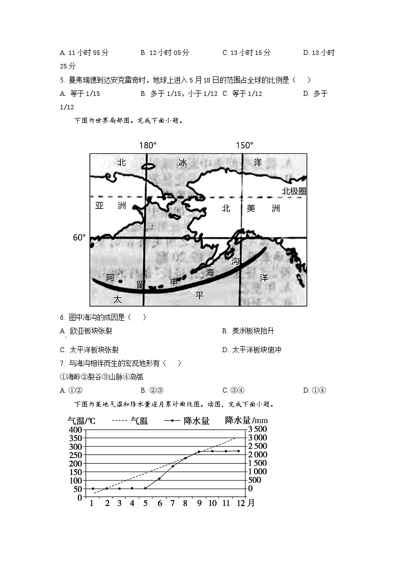 四川省成都市第七中学2022-2023学年高二地理下学期（2024届）零诊模拟考试试卷（Word版附解析）02