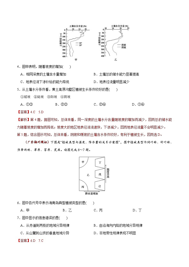 高频考点精练13 自然地理环境的整体性和差异性-备战高考地理高频考点优质模拟试题精练（含解析）02