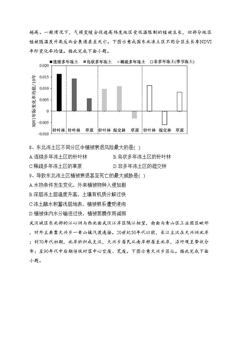 陕西省商洛市名校2021-2022学年高二下学期期末教学质量检测地理试卷（含答案）03