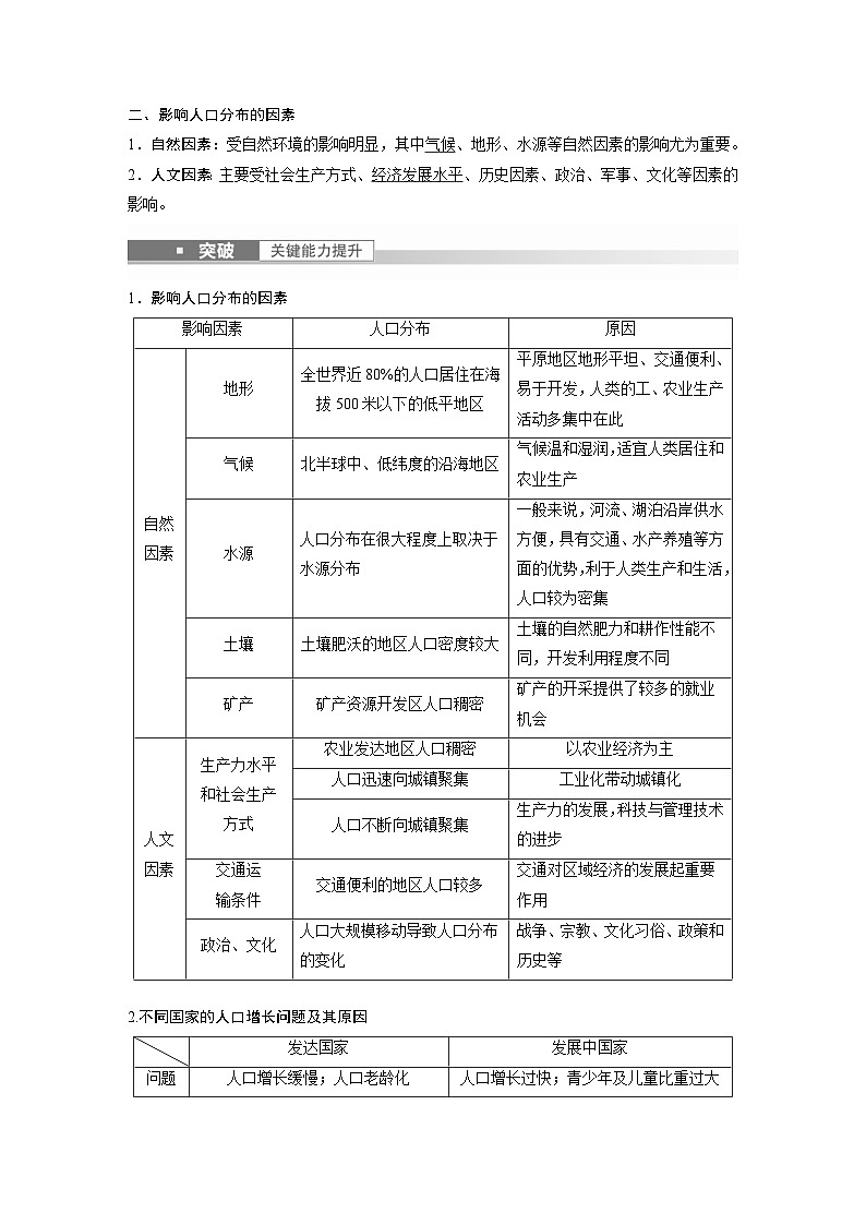 2023年高考地理一轮复习（新人教版） 第2部分 第1章 课时46　人口分布 (含详解)第2页