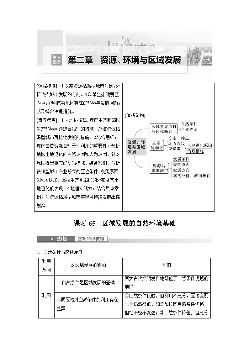 2023年高考地理一轮复习（新人教版） 第3部分 第2章 课时65　区域发展的自然环境基础 (含详解) 试卷01