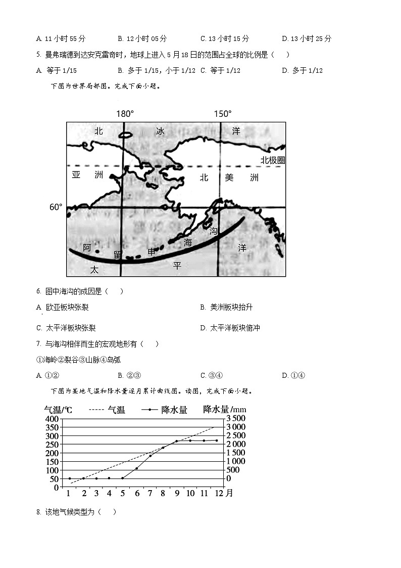 2024届成都七中高二下学期零诊模拟考试地理含解析02