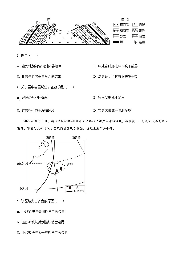 浙江省杭州市2022-2023学年高二上学期期末地理试题02