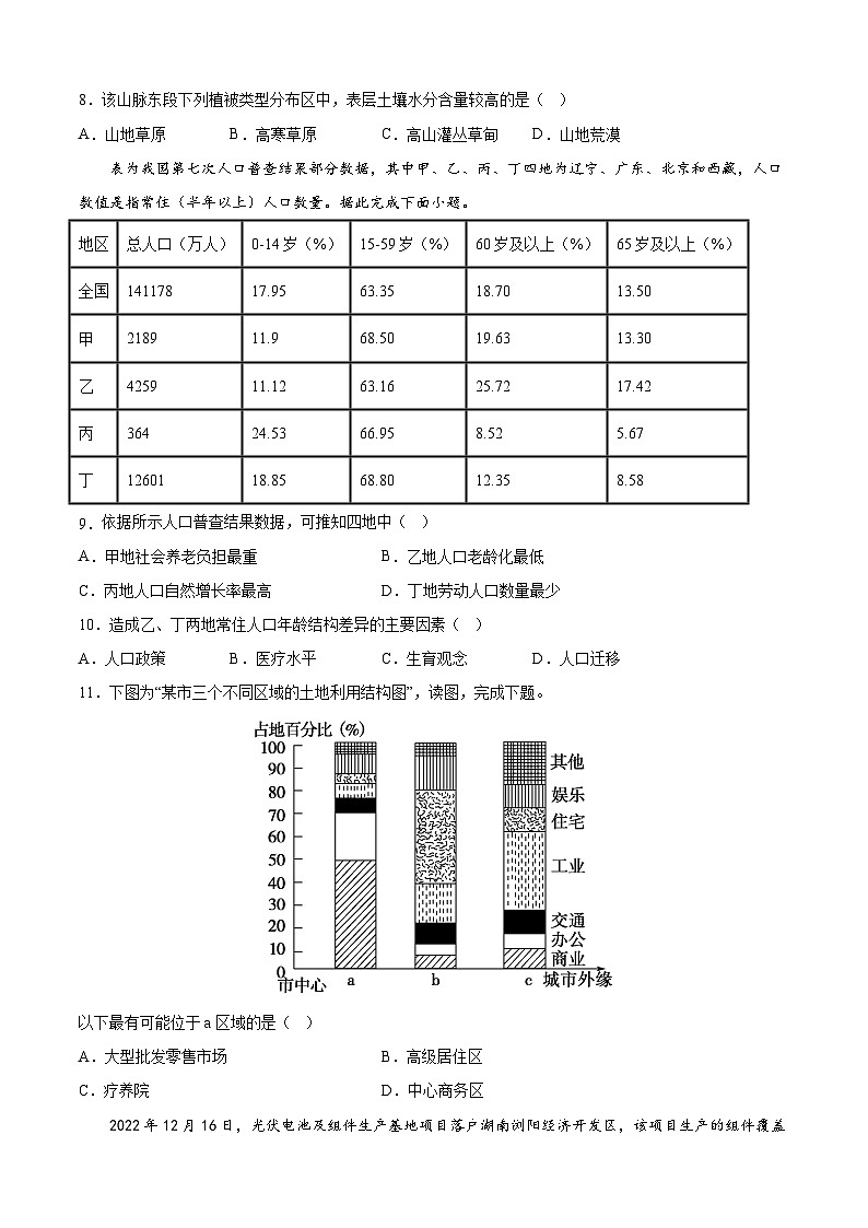 黄金卷08-备战高考地理模拟卷（北京专用）03