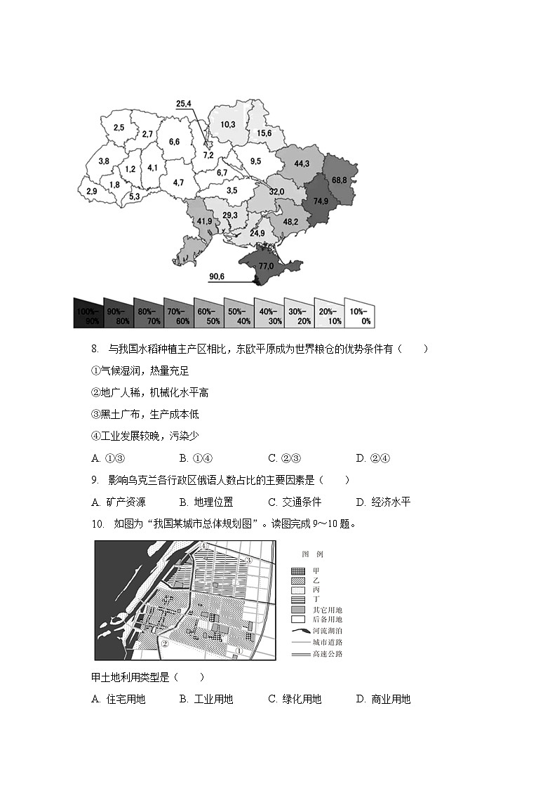 2022-2023学年河北省秦皇岛市青龙重点中学高一（下）期中地理试卷（含解析）第3页