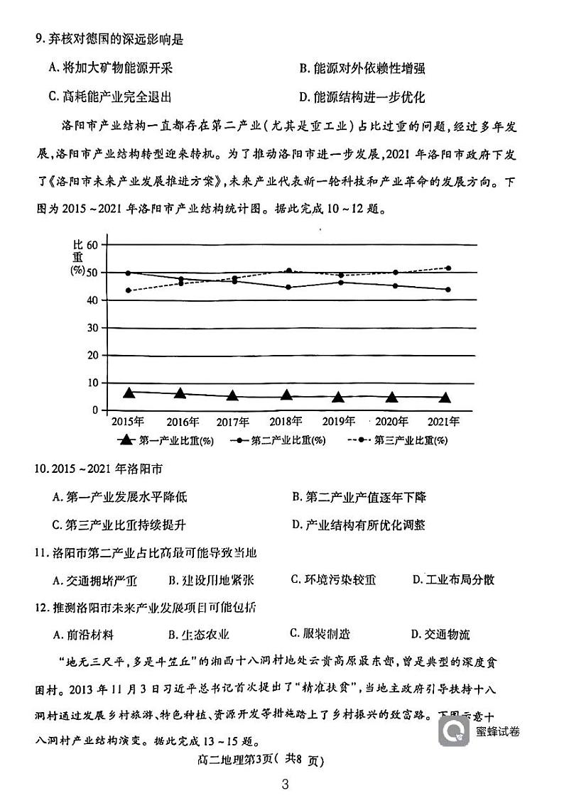 河南省许昌市2022-2023学年高二下学期期末教学质量检测地理试题03