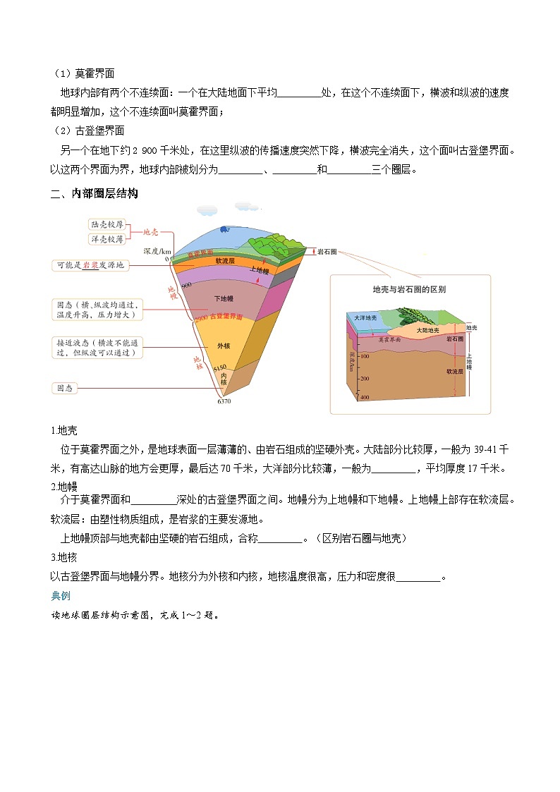第05讲 地球的圈层结构 -【暑假自学课】2023年新高一地理暑假精品课（人教版2019必修第一册）原卷版第2页