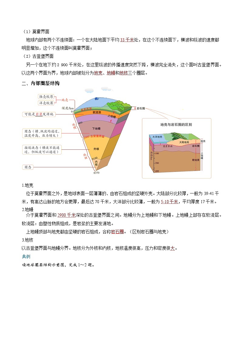 第05讲 地球的圈层结构 -【暑假自学课】2023年新高一地理暑假精品课（人教版2019必修第一册）解析版第2页