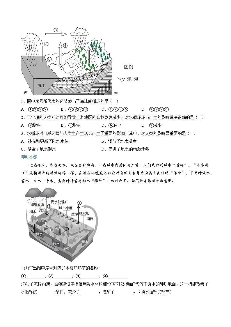 【暑假初升高】人教版地理九年级（升高一）暑假预习-（必修1）第08讲 水循环  讲学案02