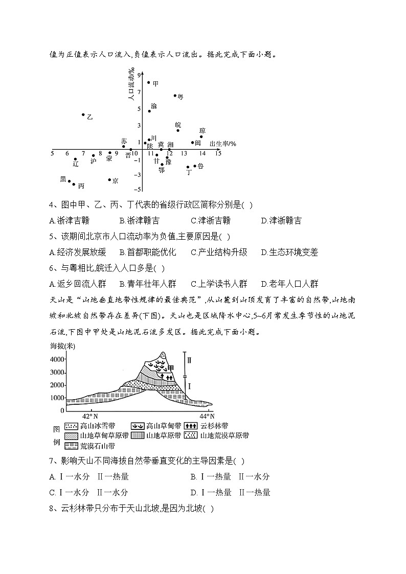 湖北省咸宁市2022-2023学年高二下学期期末考试地理试卷（含答案）02