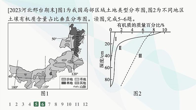 人教版高中地理必修第一册第5章植被与土壤第2节土壤分层作业课件06