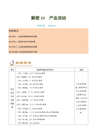 解密10 产业活动 （讲义）-高考地理二轮复习讲义+分层训练（新高考专用）