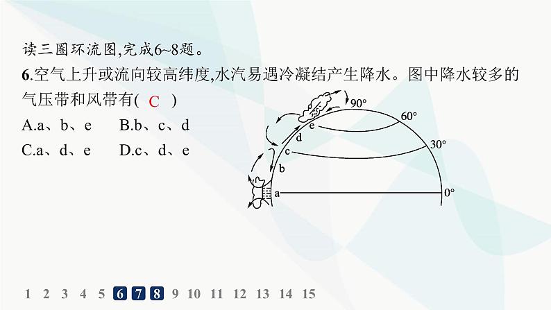 湘教版高中地理选择性必修1第3章大气的运动第1课时大气的水平运动及气压带、风带的形成与分布分层作业课件第7页