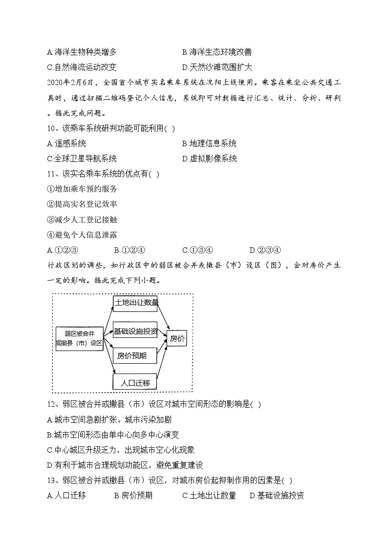 辽宁省葫芦岛市普通高中2021-2022学年高一下学期期末学业质量监测地理试卷（含答案）03