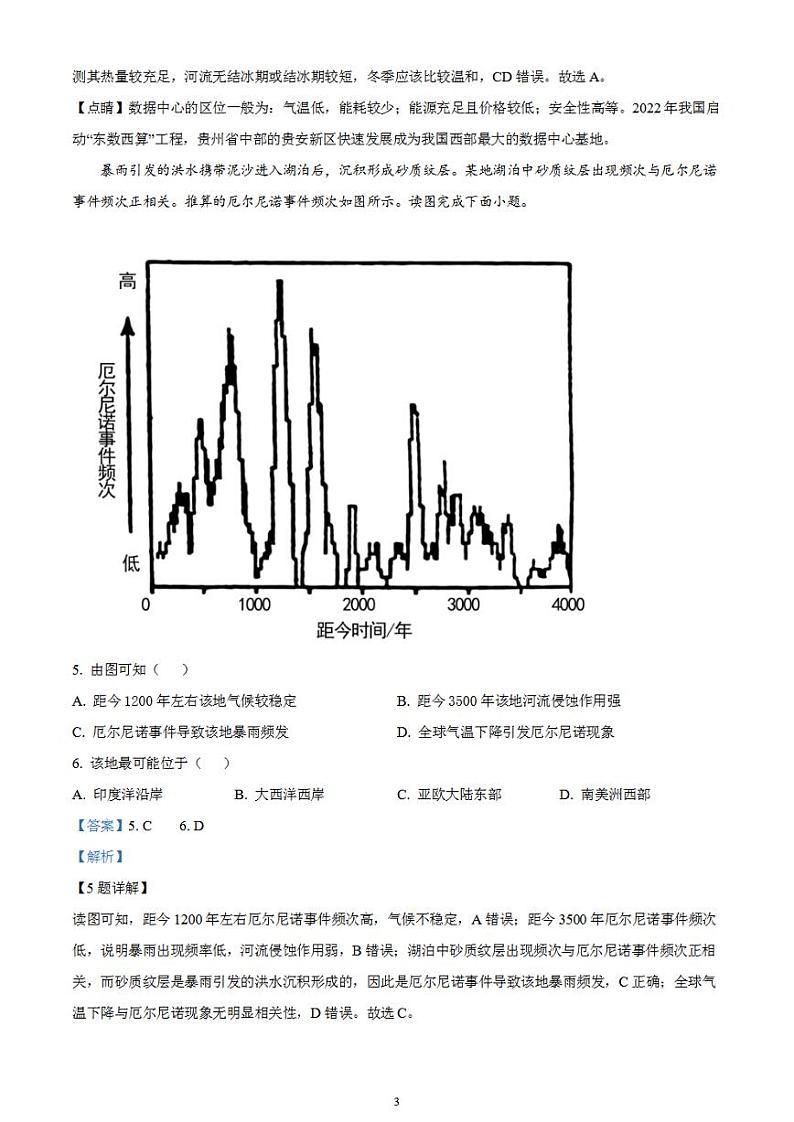 2023年高考真题——地理（北京卷）含解析03