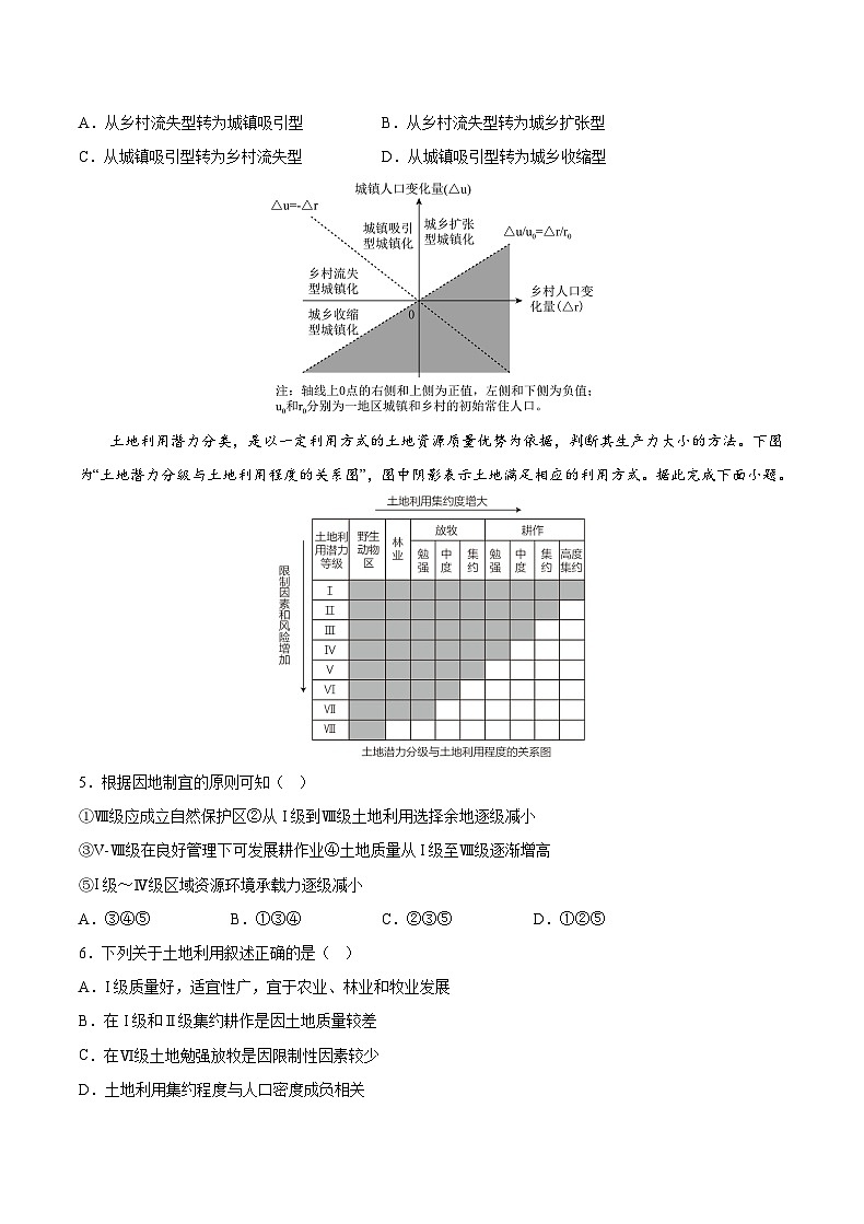 2023重庆市乌江新高考协作体高一下学期期末地理试题含答案02