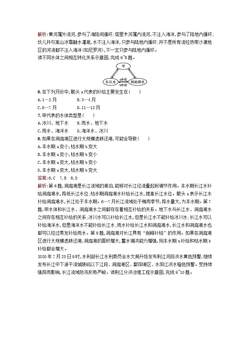 新教材2023年高中地理第4章地球上的水第1节水循环课后训练湘教版必修第一册02