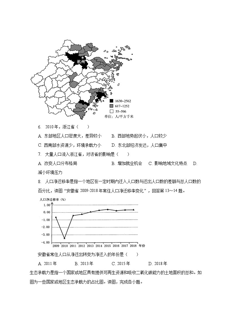 2022-2023学年四川省成都三十八中高一（下）月考地理试卷（3月份）（含解析）03