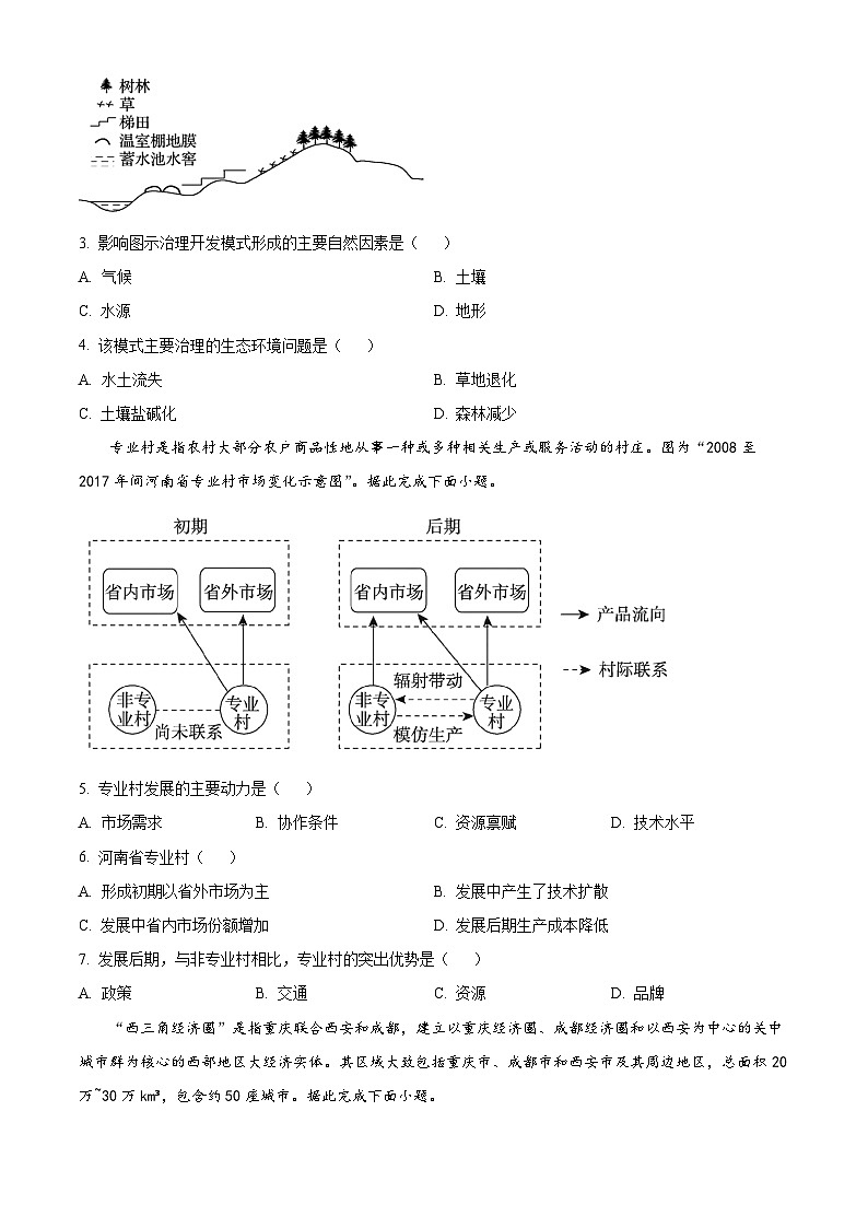 2023合肥百花中学等六校高二下学期期末联考地理试题含解析02