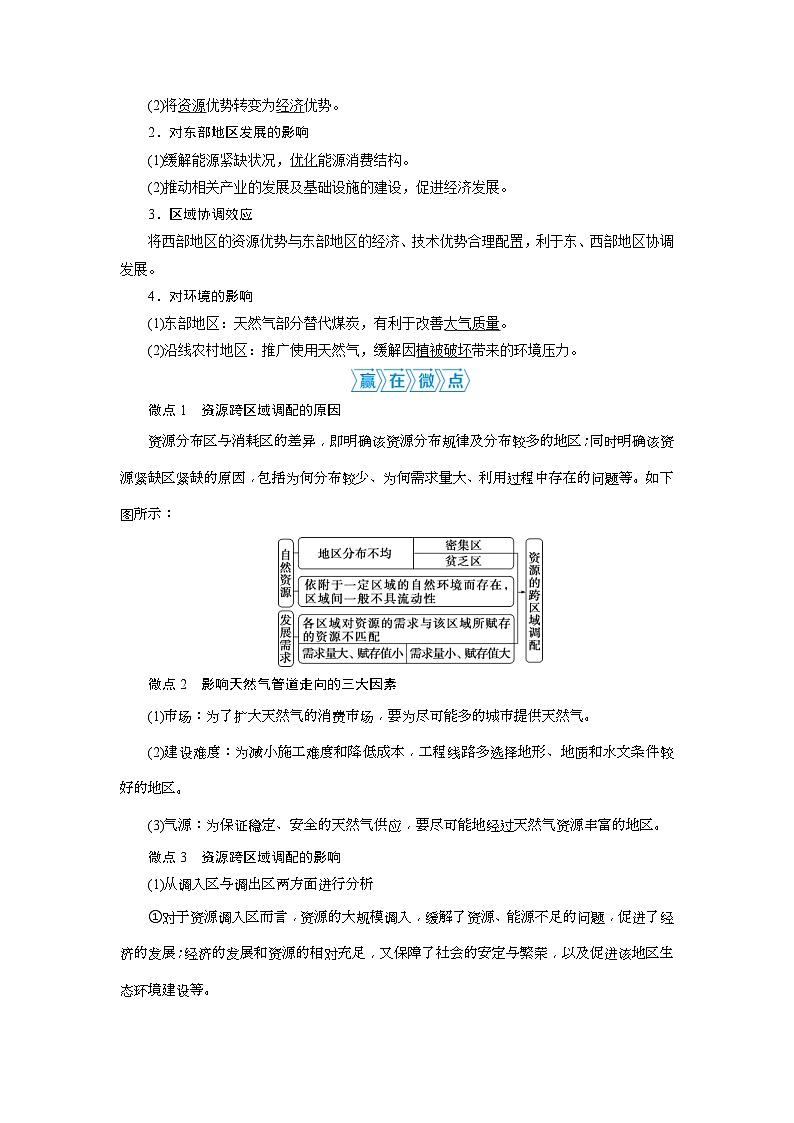 高考地理一轮考点讲练复习 第33讲　资源的跨区域调配——以我国西气东输为例 (含解析)02
