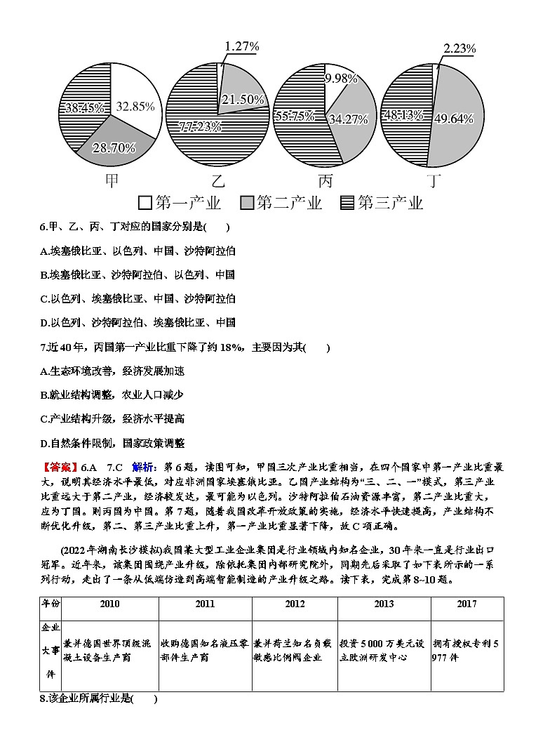 2024届高考地理一轮复习第十五章城市、产业与区域发展练习含答案03