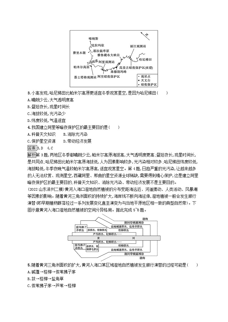 适用于新教材2024版高考地理一轮总复习第二十二章中国地理考点规范练56中国地理概况新人教版02