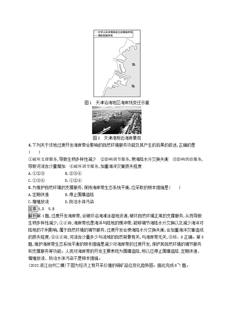 适用于新教材2024版高考地理一轮总复习第十七章自然环境与人类社会考点规范练48自然环境与人类社会新人教版02