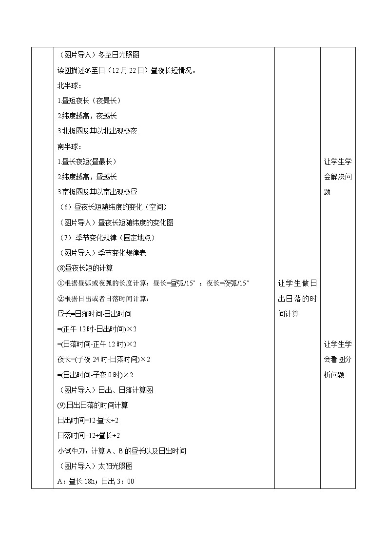 人教版高中地理选修一 1.2.2《地球运动的地理意义》教案 49726第3页