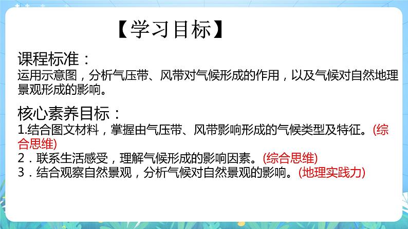 【核心素养目标】人教版高中地理选修一 3.3《气压带和风带对气候的影响》课件+教案04