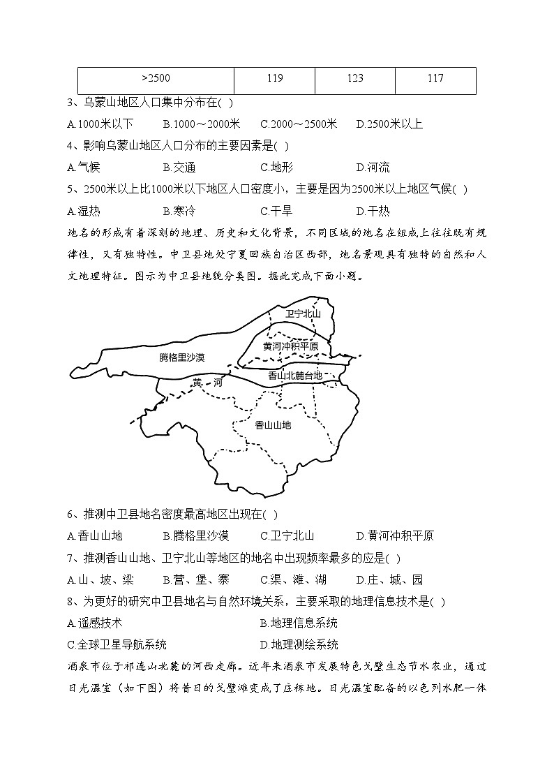 四川省绵阳市高中2022-2023学年高一下学期期末教学质量测试地理试卷（含答案）02