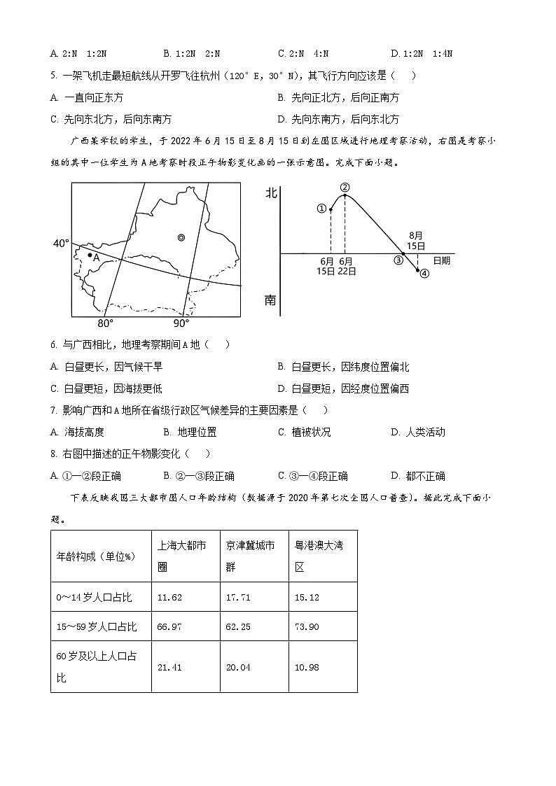 2024届重庆市巴南区高三上学期诊断考试（一模）地理试题及答案02