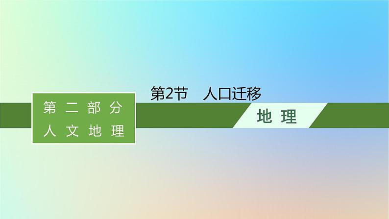 适用于新教材2024版高考地理一轮总复习第二部分人文地理第六单元人口与环境第2节人口迁移课件鲁教版第1页