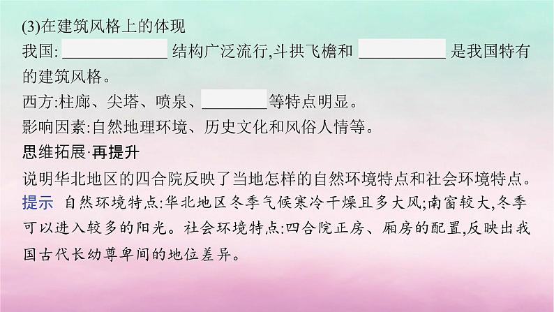 适用于新教材2024版高考地理一轮总复习第9章城镇和乡村第18讲地域文化与城乡景观课件湘教版07