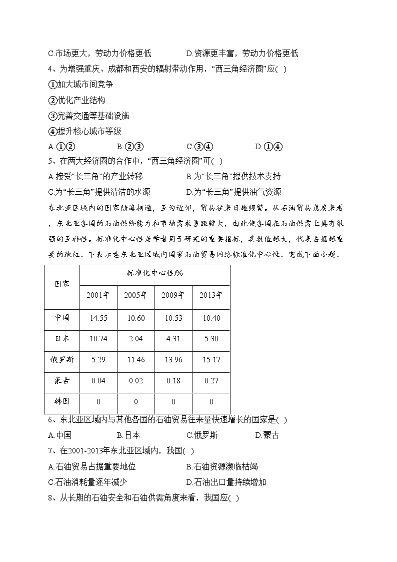 辽宁省抚顺市六校2022-2023学年高二下学期期末考试地理试卷（含答案）02