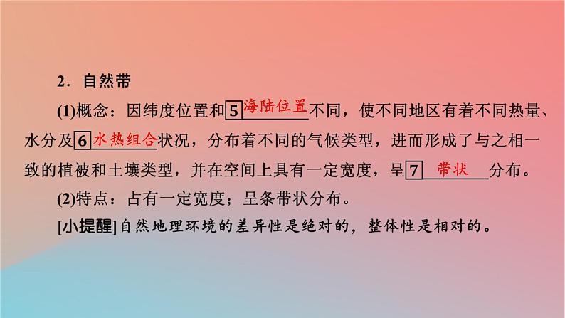 2023年新教材高中地理第5章自然地理环境的整体性和地域分异规律第2节自然地理环境的地域分异规律课件中图版选择性必修106