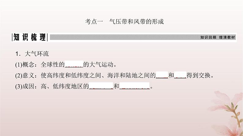 2024届高考地理一轮总复习第一部分自然地理第三章地球上的大气第9讲气压带和风带课件04