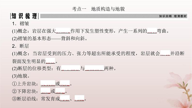 2024届高考地理一轮总复习第一部分自然地理第五章地表形态的塑造第15讲内力作用塑造的主要地貌课件04