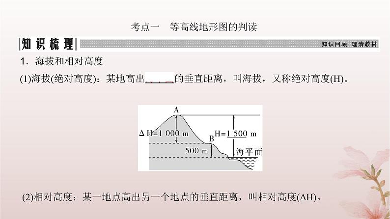 2024届高考地理一轮总复习第一部分自然地理第一章地球与地图第2讲等高线地形图课件04