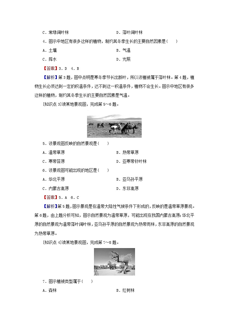 2023年新教材高中地理第5章植被与土壤第1节植被课后限时训练新人教版必修第一册02